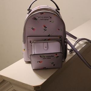 Kate Spade small backpack and small wallet